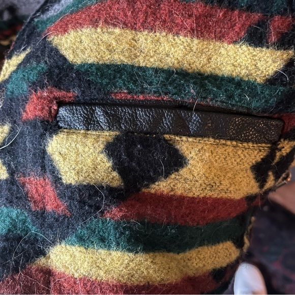 Vintage Easy Riders leather and wool Aztec vest size M - Picture 4 of 6